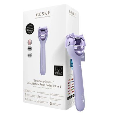 Електронний ролер для обличчя з мікроголками GESKE MicroNeedle Face Roller 9 в 1, purple HB0189