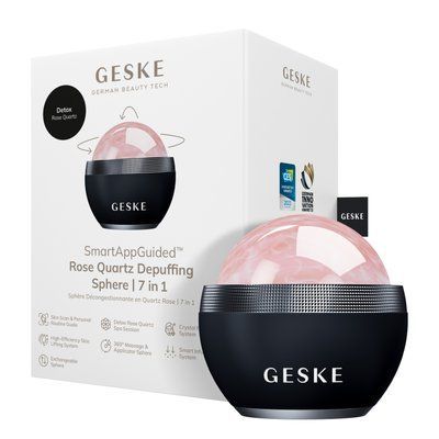 Шариковый массажер с розовым кварцем GESKE&nbsp;SmartAppGuided&nbsp;Rose&nbsp;Quartz&nbsp;Depuffing&nbsp;Sphere&nbsp;7in1&nbsp;black HB0653