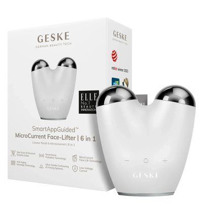 Мікрострумовий підтягувач шкіри обличчя GESKE MicroCurrent Face-Lifter 6 в 1, white HB0139