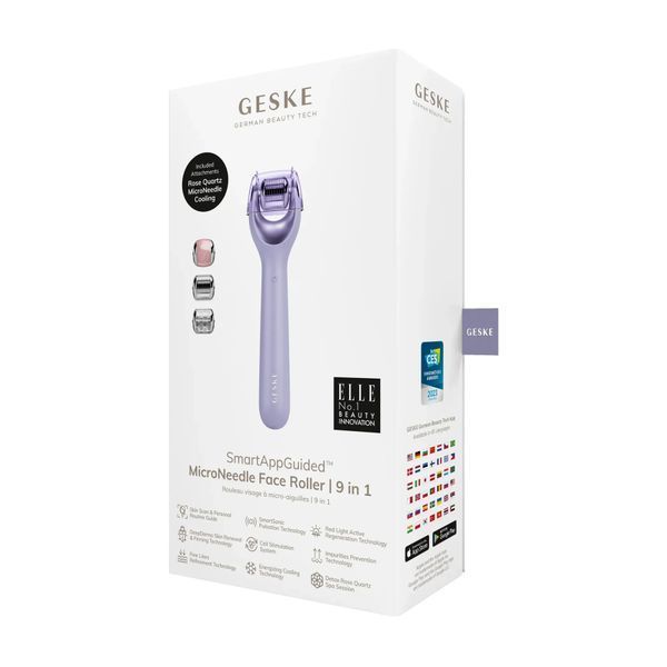 Електронний ролер для обличчя з мікроголками GESKE MicroNeedle Face Roller 9 в 1, purple HB0189