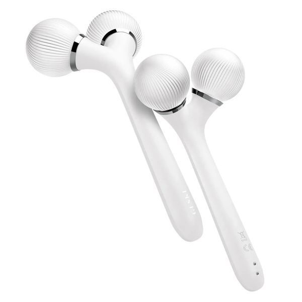 Електронний ультразвуковий ролик для обличчя та тіла GESKE Sonic Facial & Body Roller 4 в 1, white HB0039