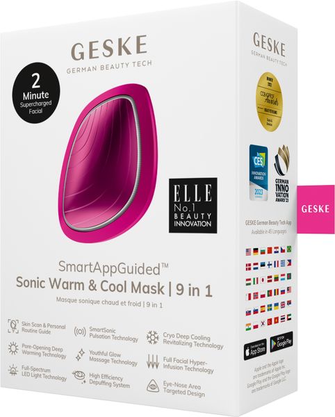 Ультразвукова маска тепло та холод GESKE Sonic Warm & Cool Mask 9 в 1, magenta HB0098 фото