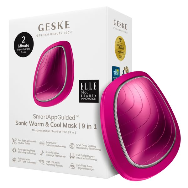 Ультразвукова маска тепло та холод GESKE Sonic Warm & Cool Mask 9 в 1, magenta HB0098 фото