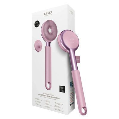 Звукова світлодіодна щітка для всього тіла GESKE Sonic LED Full-Body Brush & Intensive Exfoliator 9 в 1, pink HB0390