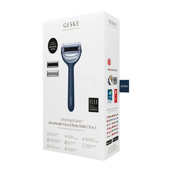 Електронний ролер для обличчя та тіла з мікроголками GESKE MicroNeedle Face & Body Roller 8 в 1, midnight HB0199