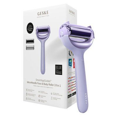 Електронний ролер для обличчя та тіла з мікроголками GESKE MicroNeedle Face & Body Roller 8 в 1, purple HB0200