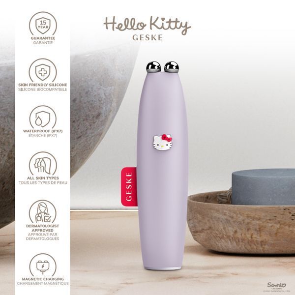 Мікрострумова ручка для підтяжки шкіри обличчя GESKE MicroCurrent Face-Lift Pen 6 в 1 by Hello Kitty, purple HB0250