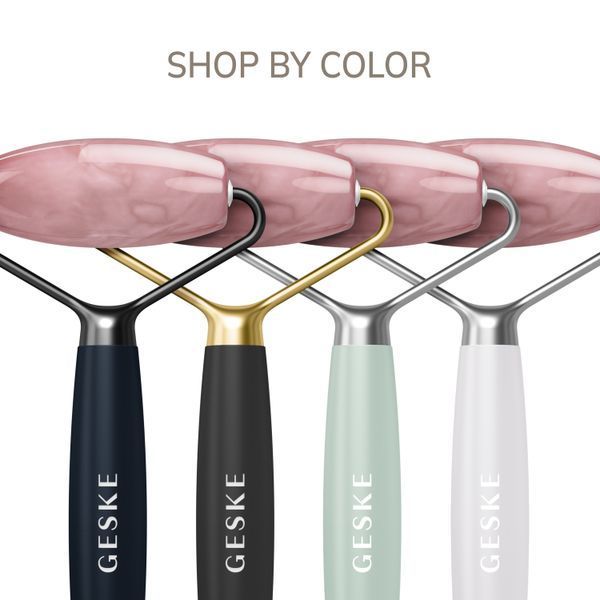 Роллер-массажер для лица и тела с розовым кварцем GESKE&nbsp;SmartAppGuided&nbsp;Rose&nbsp;Quartz&nbsp;Face&nbsp;&&nbsp;Body&nbsp;Roller&nbsp;5in1&nbsp;starlight HB0656