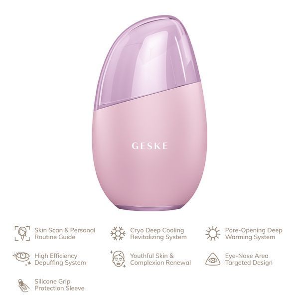 Массажер для лица GESKE Cool & Warm Eye and Face Massager 7 в 1 pink HB0291