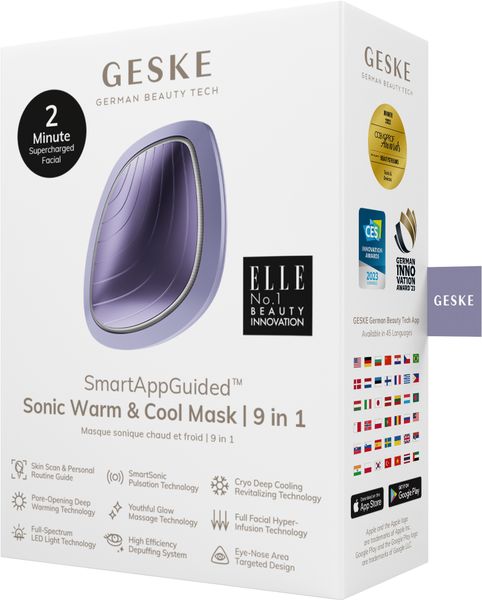 Ультразвукова маска тепло та холод GESKE Sonic Warm & Cool Mask 9 в 1, purple HB0101 фото