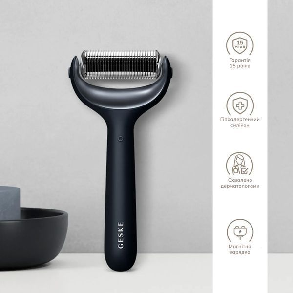 Электронный роллер для лица и тела с микроиглами GESKE MicroNeedle Face & Body Roller 8 в 1, black HB0201