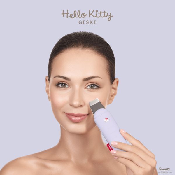 Мікрострумовий скрабер для шкіри та усунення чорних точок GESKE MicroCurrent Skin Scrubber & Blackhead Remover 9 в 1 by Hello Kitty, purple HB0252