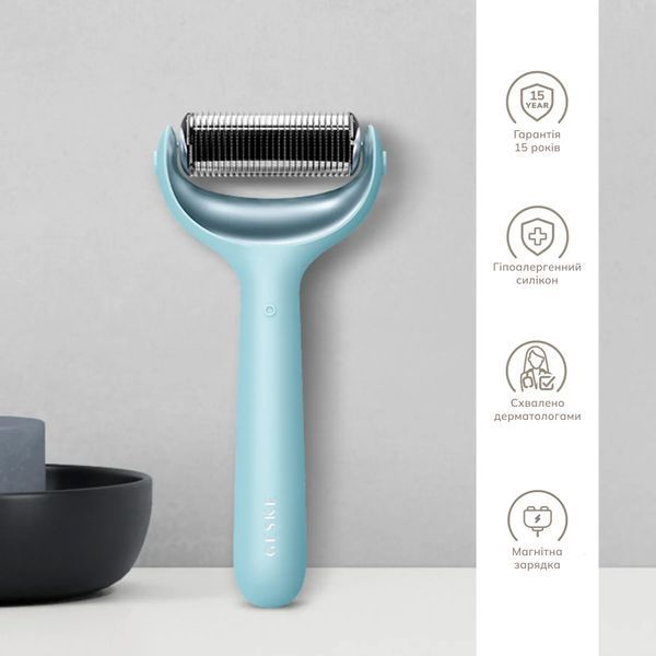 Электронный роллер для лица и тела с микроиглами GESKE MicroNeedle Face & Body Roller 8 в 1, turquoise HB0202