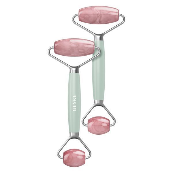 Роллер-массажер для лица и тела с розовым кварцем GESKE&nbsp;SmartAppGuided&nbsp;Rose&nbsp;Quartz&nbsp;Face&nbsp;&&nbsp;Body&nbsp;Roller&nbsp;5in1&nbsp;green HB0658