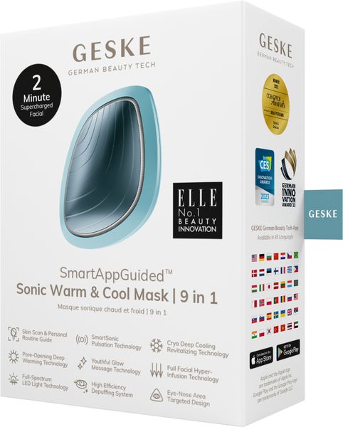 Ультразвукова маска тепло та холод GESKE Sonic Warm & Cool Mask 9 в 1, turquoise HB0103 фото