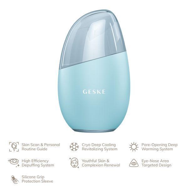 Масажер для обличчя GESKE Cool & Warm Eye and Face Massager 7 в 1 turquoise HB0294