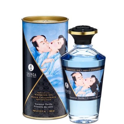 Розігрівальна олія Shunga Aphrodisiac Warming Oil – Coconut Thrills (100 мл) без цукру, смачна SO2499 фото