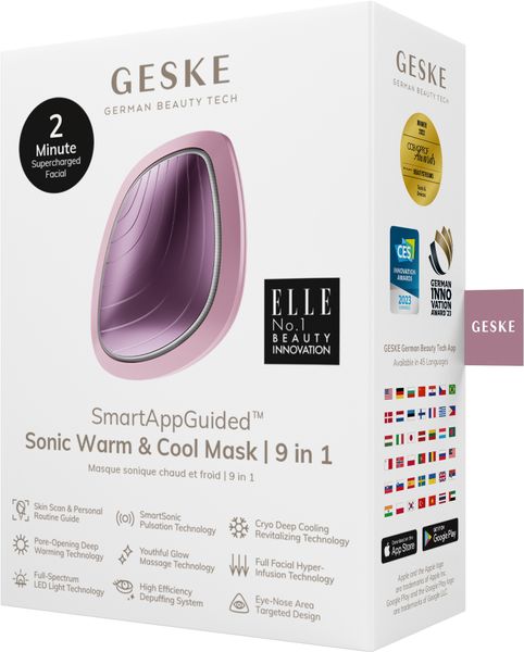 Ультразвукова маска тепло та холод GESKE Sonic Warm & Cool Mask 9 в 1, pink HB0104 фото