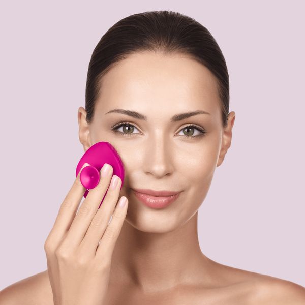 Щітка для обличчя GESKE Facial Brush 4 в 1 з тримачем, magenta HB0054 фото