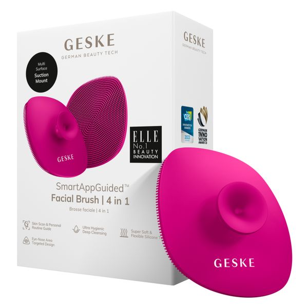 Щітка для обличчя GESKE Facial Brush 4 в 1 з тримачем, magenta HB0054 фото