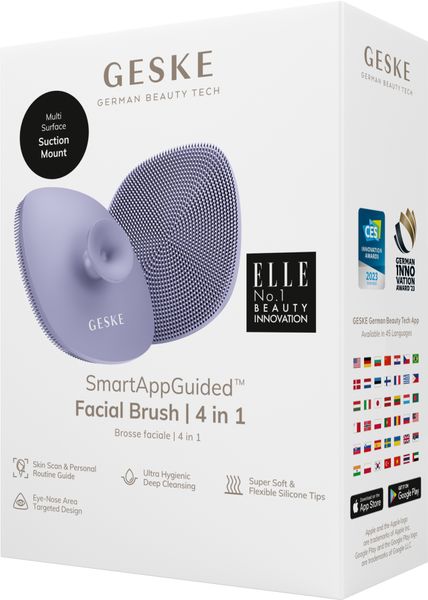 Щітка для обличчя GESKE Facial Brush 4 в 1 з тримачем, purple HB0057 фото