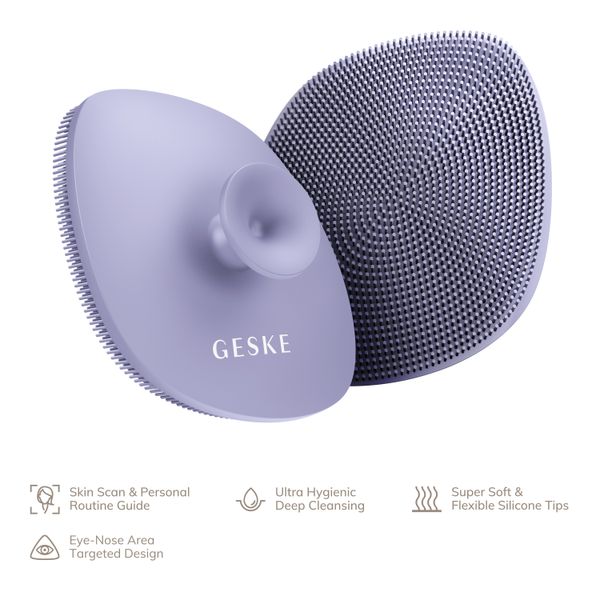 Щітка для обличчя GESKE Facial Brush 4 в 1 з тримачем, purple HB0057 фото