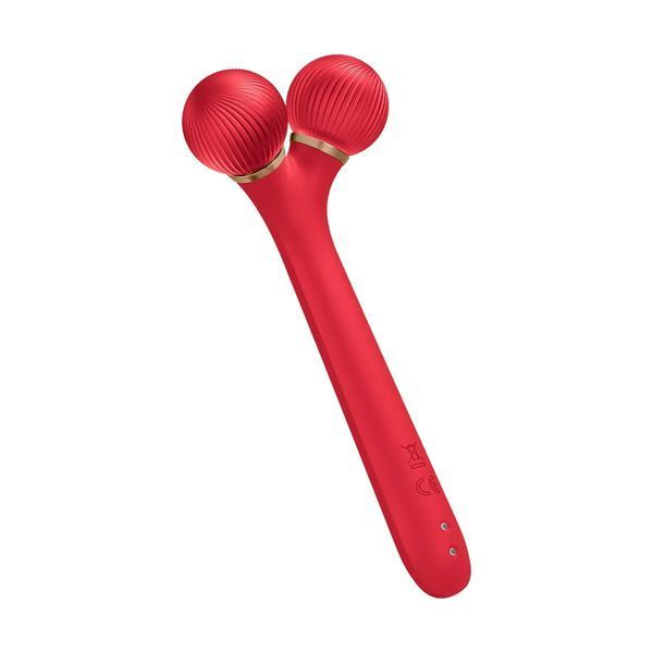 Электронный ультразвуковой ролик для лица GESKE Sonic Facial Roller 4 в 1, red HB0633