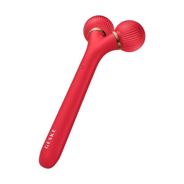 Электронный ультразвуковой ролик для лица GESKE Sonic Facial Roller 4 в 1, red HB0633