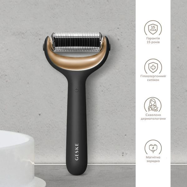 Ролер для голкової мезотерапії обличчя та тіла GESKE MicroNeedle Face & Body Roller 9 в 1, gray HB0207