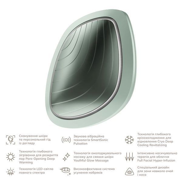 Ультразвуковая маска тепло и холод GESKE Sonic Warm & Cool Mask 9 в 1, green HB0107