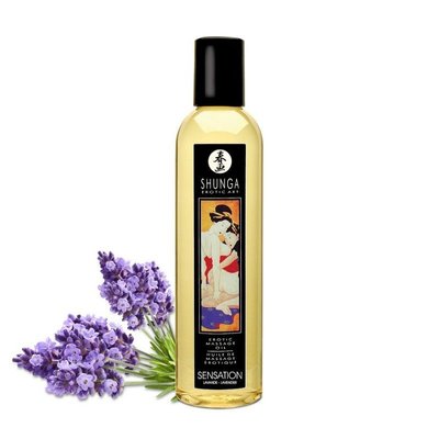 Масажна олія Shunga Sensation – Lavender (250 мл) натуральна зволожувальна SO2872 фото