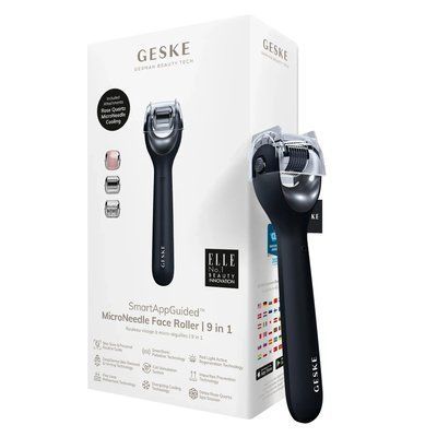 Електронний ролер для обличчя з мікроголками GESKE MicroNeedle Face Roller 9 в 1, black HB0190