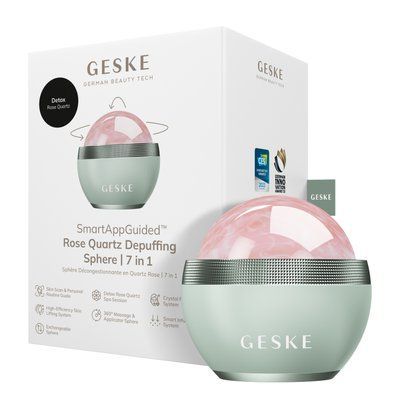 Шариковый массажер с розовым кварцем GESKE&nbsp;SmartAppGuided&nbsp;Rose&nbsp;Quartz&nbsp;Depuffing&nbsp;Sphere&nbsp;7in1&nbsp;green HB0654