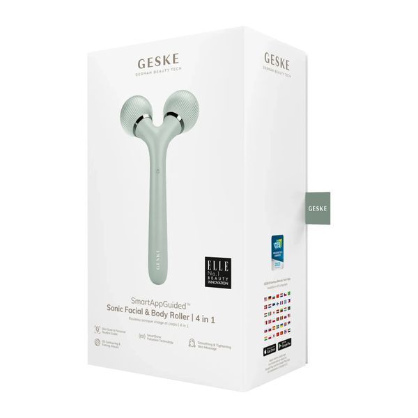 Електронний ультразвуковий ролик для обличчя та тіла GESKE Sonic Facial & Body Roller 4 в 1, green HB0040