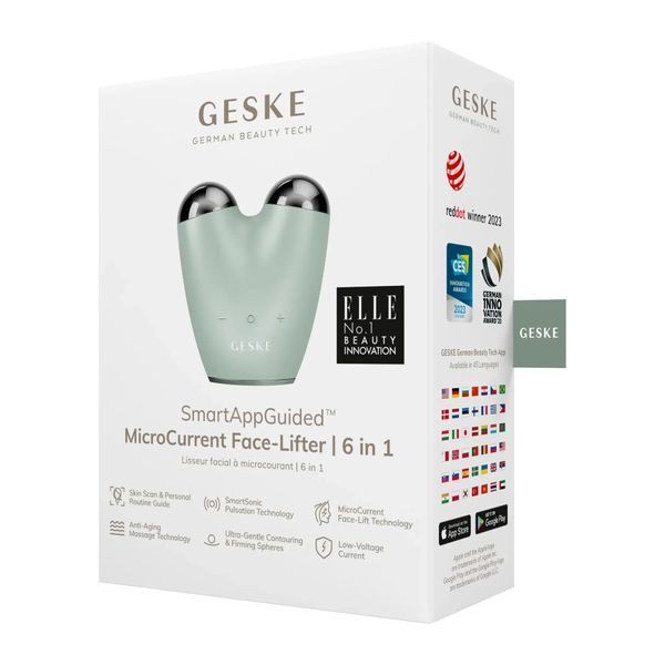 Мікрострумовий підтягувач шкіри обличчя GESKE MicroCurrent Face-Lifter 6 в 1, green HB0140