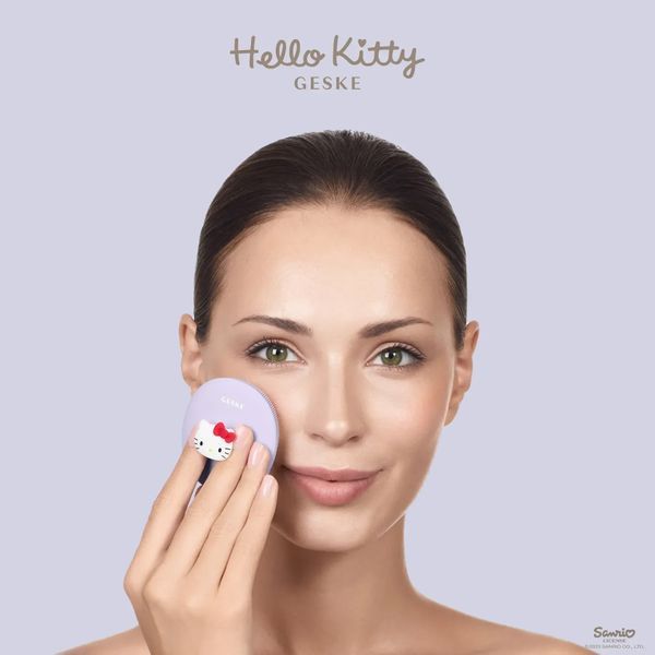 Щітка для обличчя GESKE Facial Brush 3 в 1 by Hello Kitty з тримачем, purple HB0240