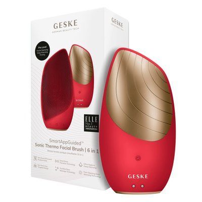 Електронна звукова термо щітка для обличчя GESKE Sonic Thermo Facial Brush 6 в 1, red HB0634