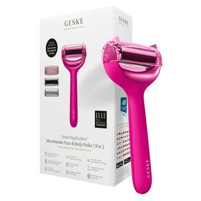Ролер для голкової мезотерапії обличчя та тіла GESKE MicroNeedle Face & Body Roller 9 в 1, magenta HB0208