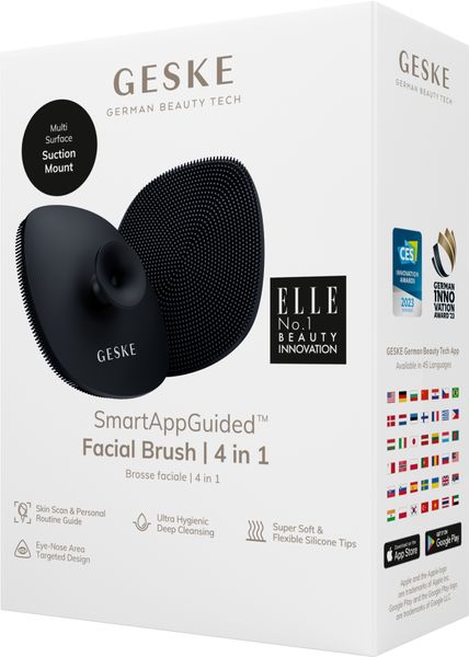 Щітка для обличчя GESKE Facial Brush 4 в 1 з тримачем, black HB0058 фото