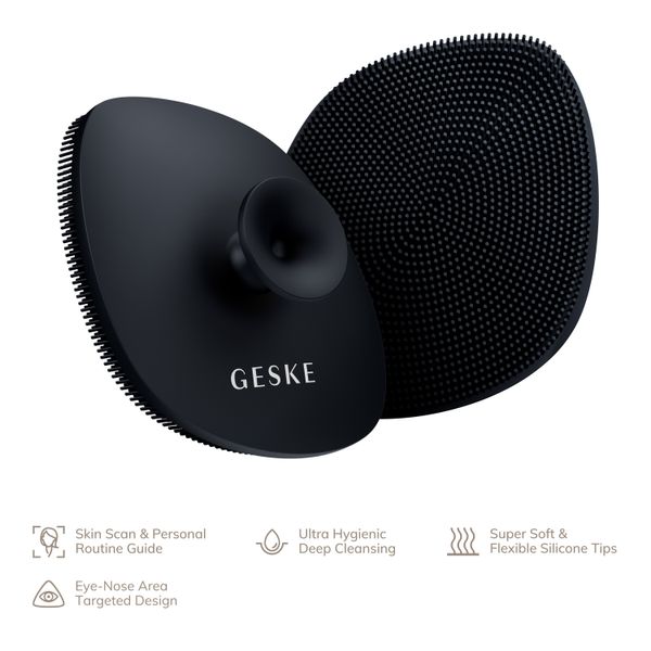 Щітка для обличчя GESKE Facial Brush 4 в 1 з тримачем, black HB0058 фото