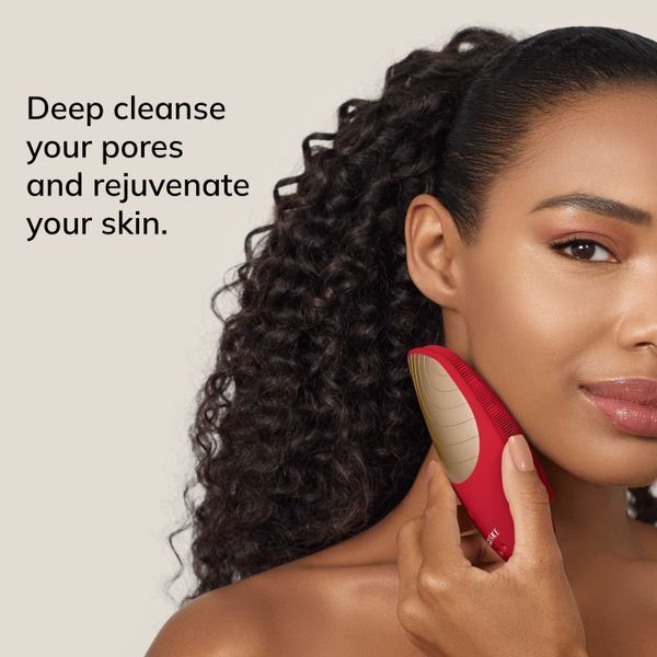 Электронная звуковая термо щетка для лица GESKE Sonic Thermo Facial Brush 6 в 1, red HB0634