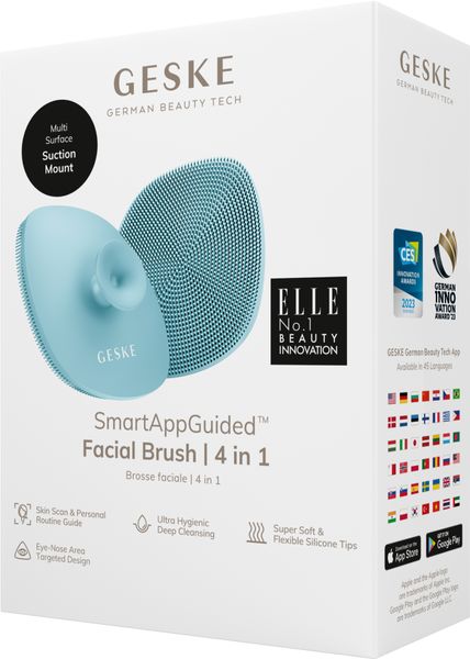 Щітка для обличчя GESKE Facial Brush 4 в 1 з тримачем, turquoise HB0059 фото