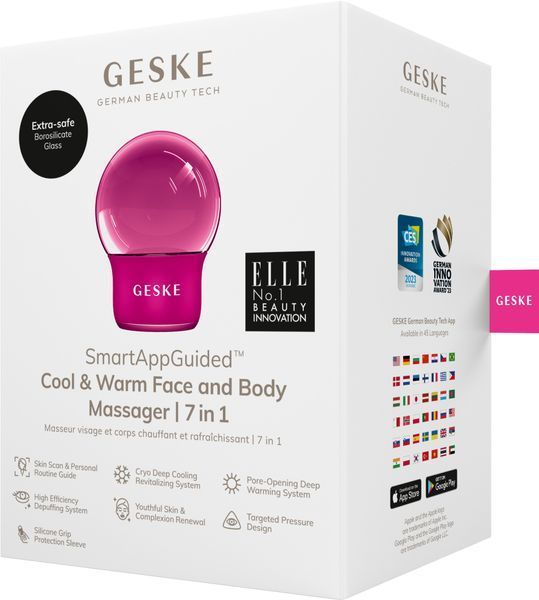 Массажер для лица и тела GESKE Cool & Warm Face and Body Massager 7 в 1 magenta HB0300