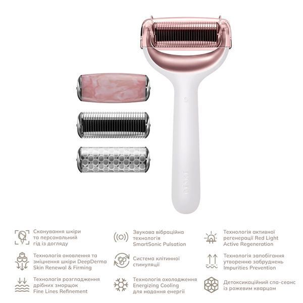Ролер для голкової мезотерапії обличчя та тіла GESKE MicroNeedle Face & Body Roller 9 в 1, starlight HB0209