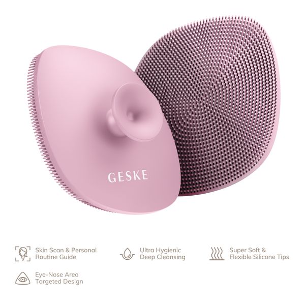 Щітка для обличчя GESKE Facial Brush 4 в 1 з тримачем, pink HB0060 фото