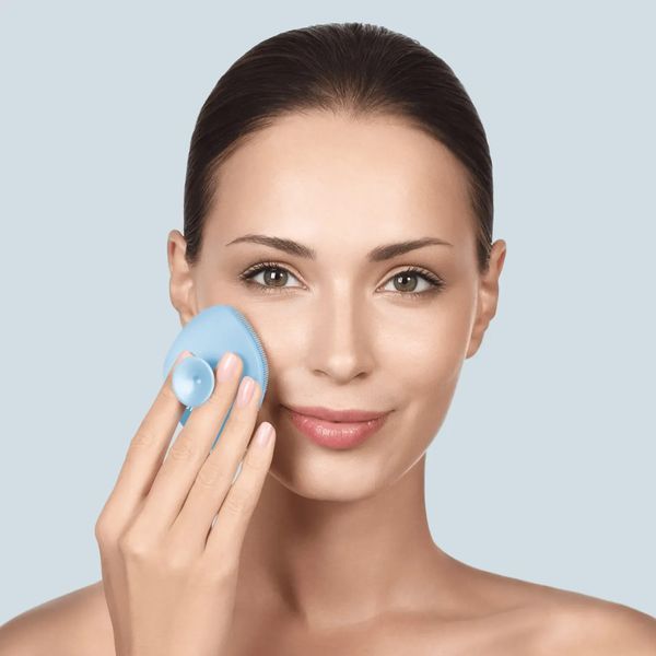 Щетка для лица GESKE Facial Brush 4 в 1 с держателем, aquamarine HB0061