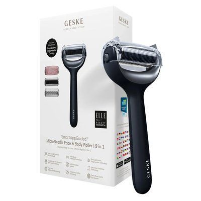 Ролер для голкової мезотерапії обличчя та тіла GESKE MicroNeedle Face & Body Roller 9 в 1, black HB0212