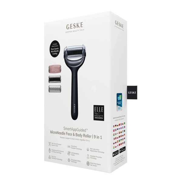 Ролер для голкової мезотерапії обличчя та тіла GESKE MicroNeedle Face & Body Roller 9 в 1, black HB0212