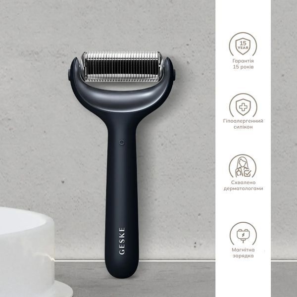 Ролер для голкової мезотерапії обличчя та тіла GESKE MicroNeedle Face & Body Roller 9 в 1, black HB0212