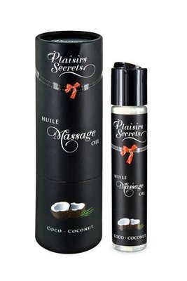 Масажна олія Plaisirs Secrets Coconut (59 мл) з афродизіаками, їстівна, подарункова упаковка SO1838 фото